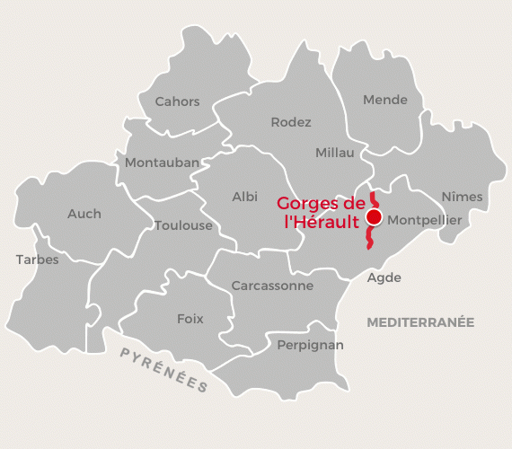 Carte Gorges de l'Hérault