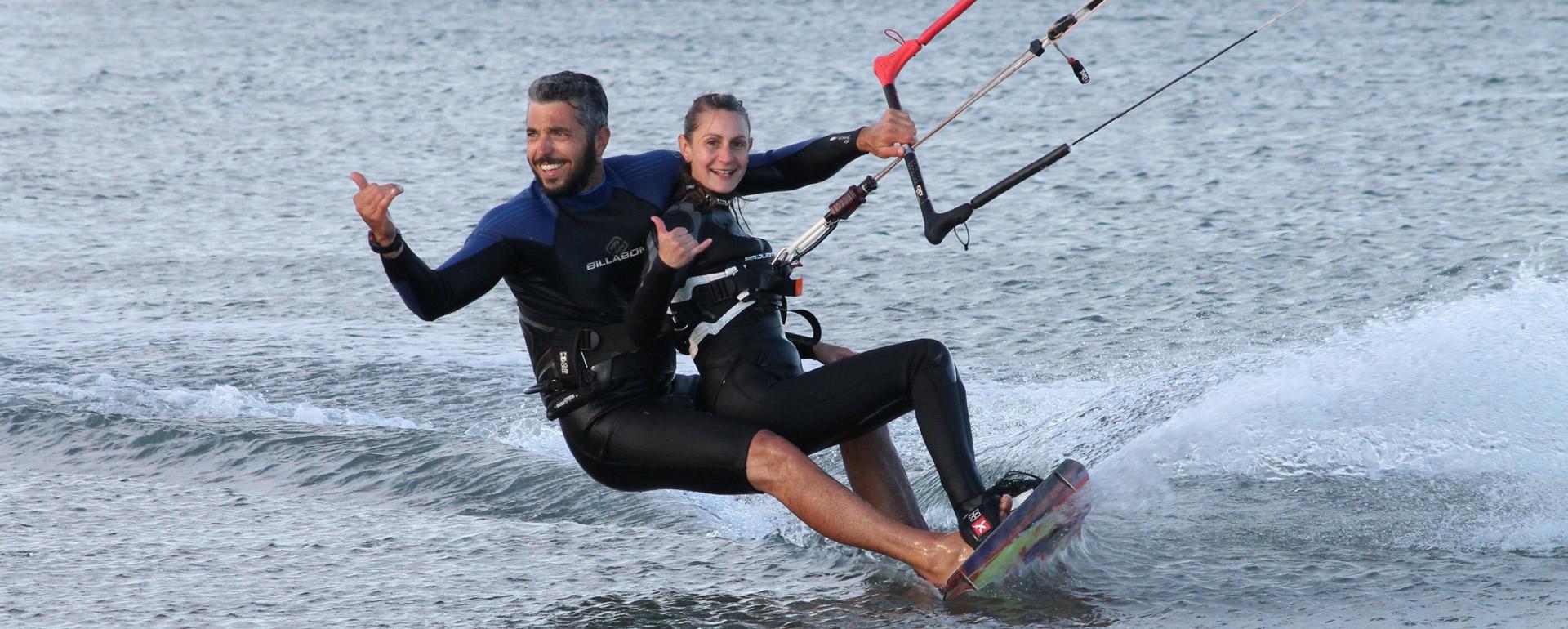 Initiation en tandem au kite