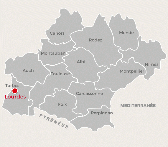 Lourdes, carte