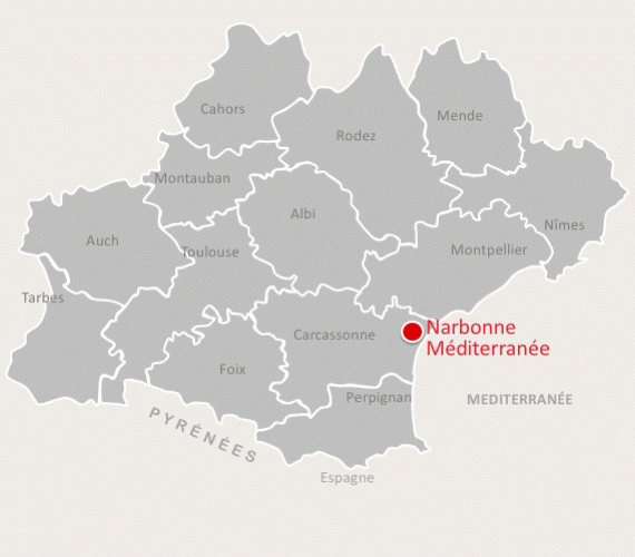 Cartographie Narbonne Méditerranée © CRTL Occitanie