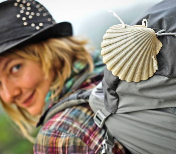 Pèlerin sur le chemin de St Jacques de Compostelle