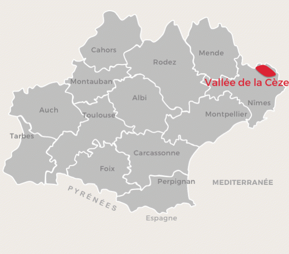Expérience Gard - Vallée de la Cèze - Carte