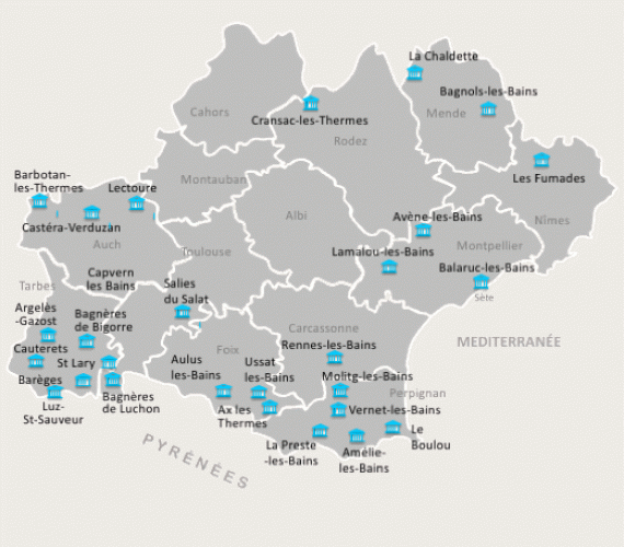 Carte des stations thermales Carte des stations thermales