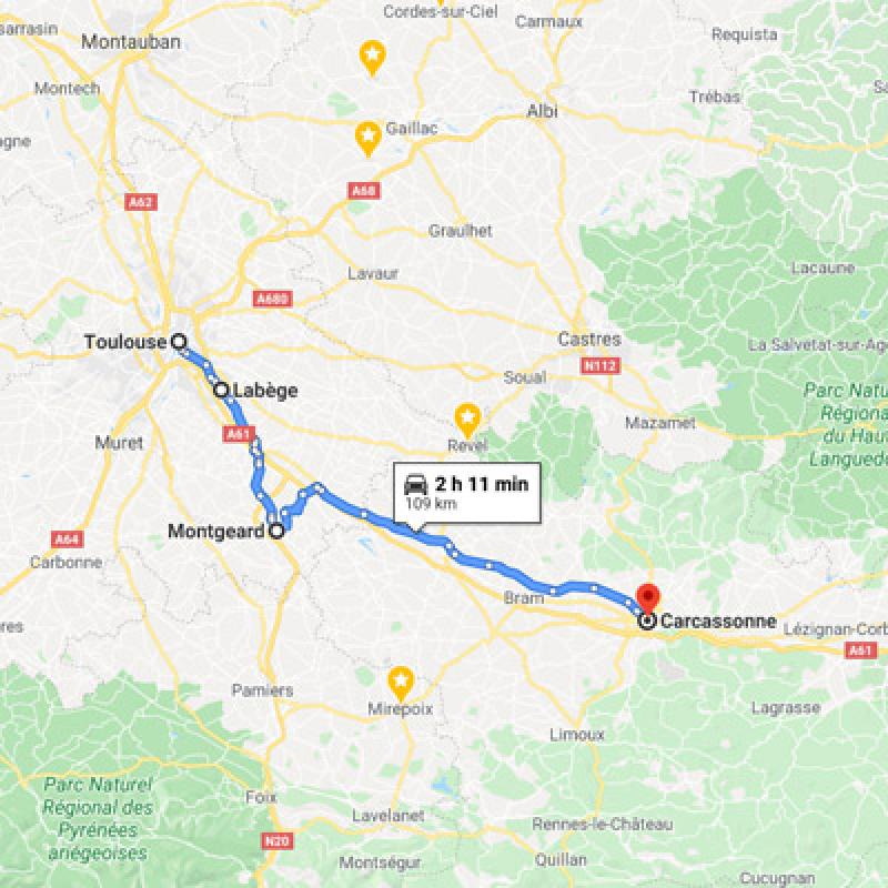 De Toulouse vers Carcassonne