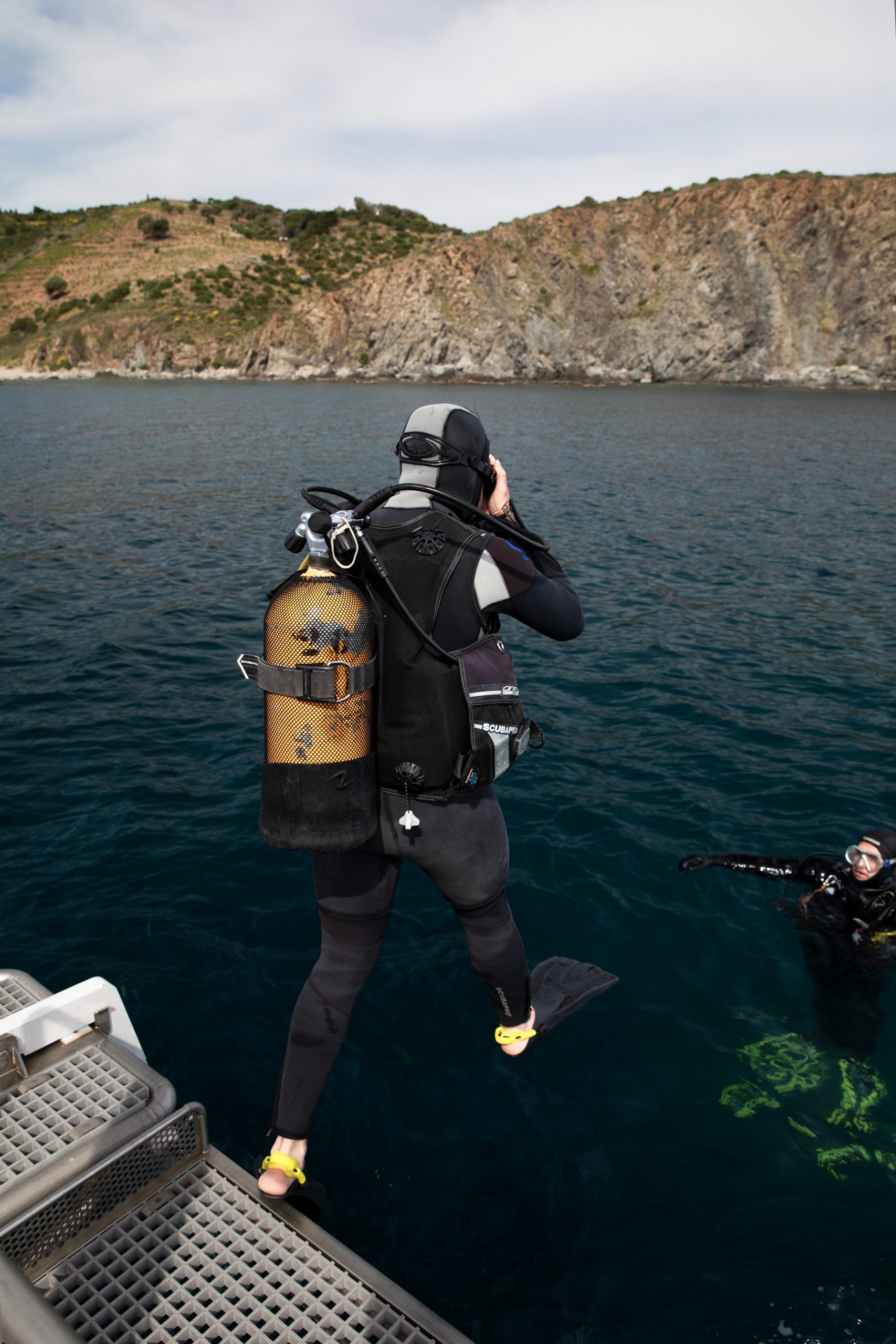 Littoral méditerranée, plongeur, Réserve Cerbère Banyuls