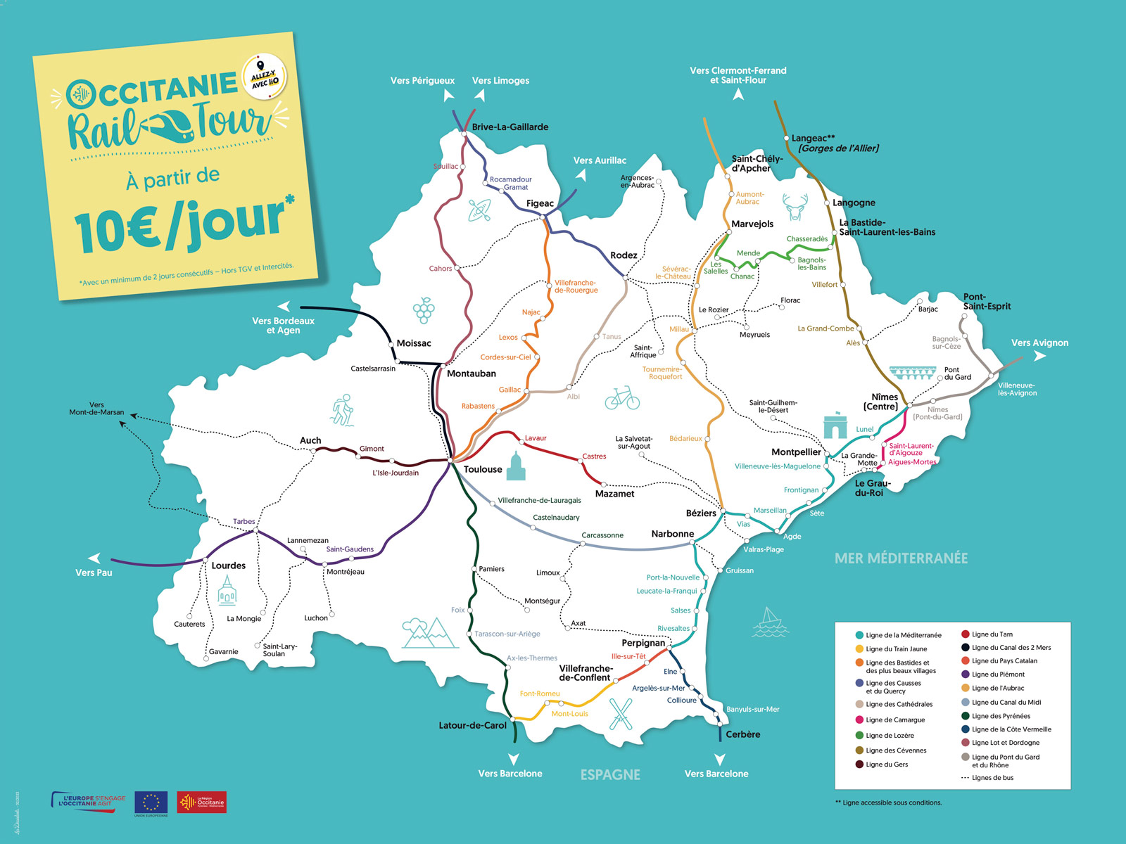 Carte Occitanie Rail Tour