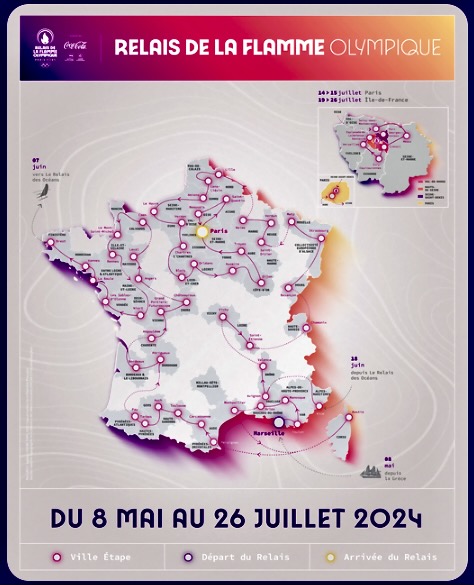 Parcours flamme olympique JO Paris 2024
