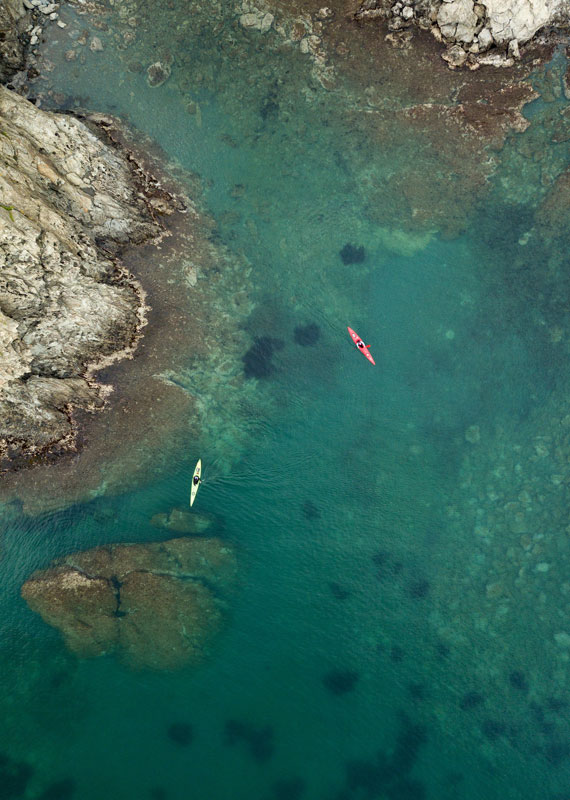 Littoral méditerranée, Côte Vermeille, kayaks dans Réserve Cerbère Banyuls