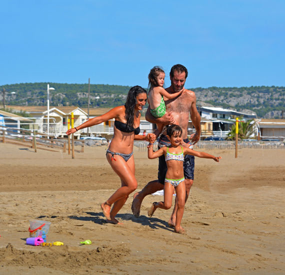 Plage des chalets à Gruissan