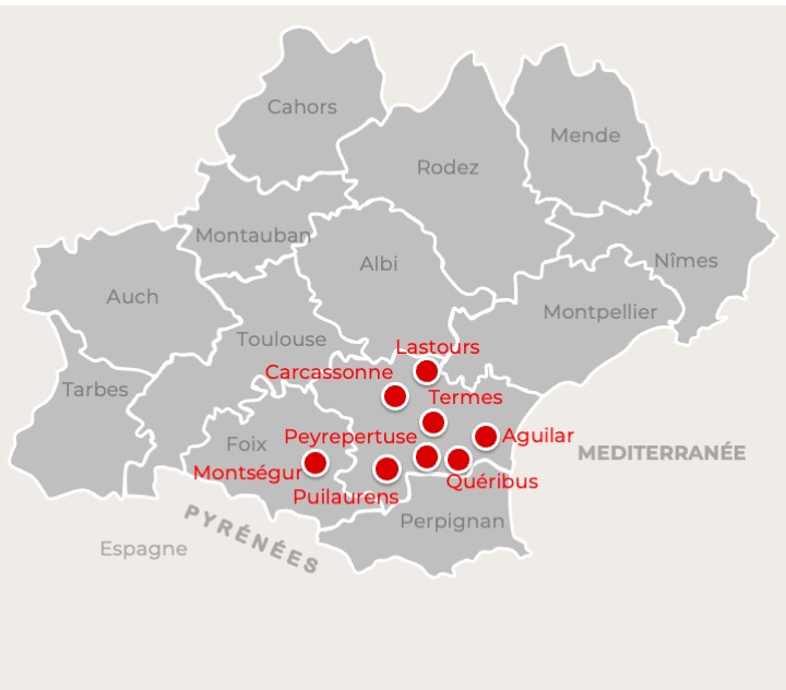Cartographie forteresses du languedoc
