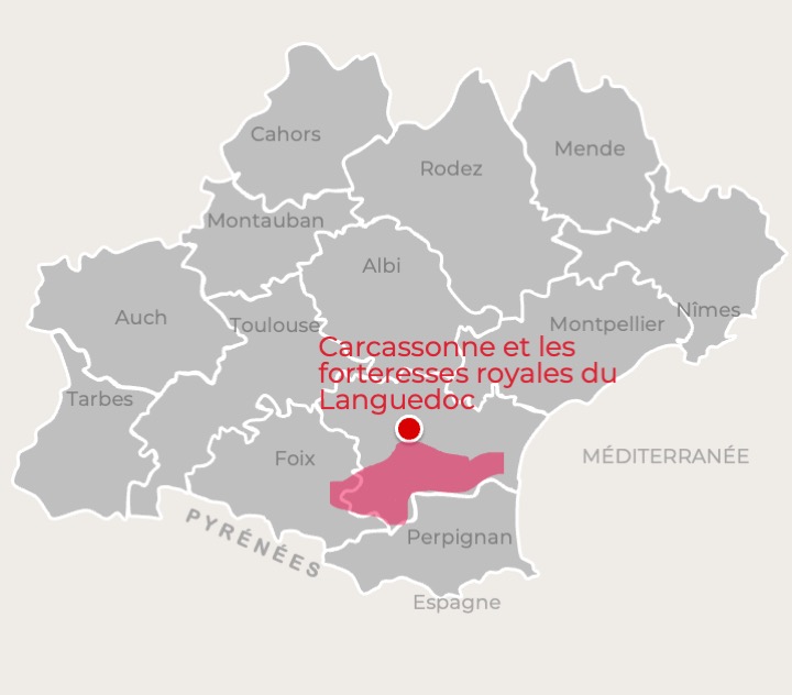 Cartographie Carcassonne et les forteresses royales du Languedoc